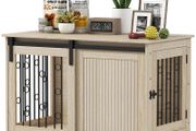 Dog Crate for Medium and Large Dogs Modern Side Table with 2 Doors and Latch 100x56x65 cm Oak