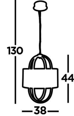 Led Ceiling Pendant -chrome & Opal, Black Shade