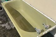 Vintage Avocado Cast Iron Bath
