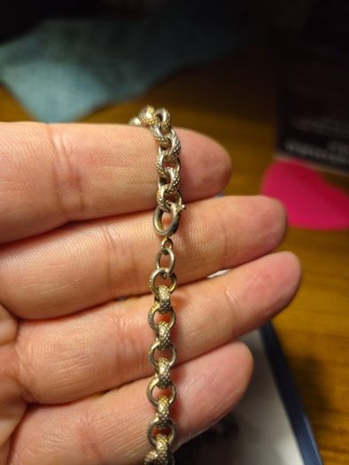 Vintage Stamped Sterling Silver Heavy Elaborate Chain and Cat Pendant