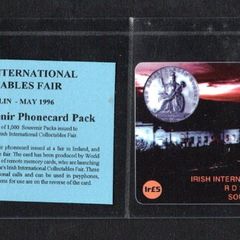 1996 Ireland IR5 Irish International Collectable Fair RDS May 1996 (World Telecom) Call Card new