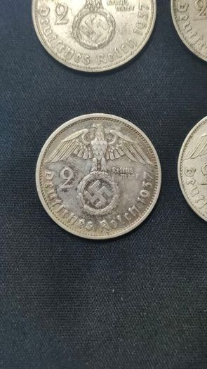 Complete Set - Germany 2 Reichsmark 1937 - All Mint Marks A,D,E,F,G,J