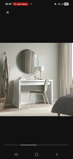 Ikea malm dressing table with glass top