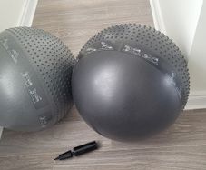 2 Exercises Balls Set: Knobby Massage Ball & Gym Ball with Hand Pump
