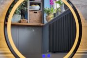 LED Bathroom Mirror Black Frame Demister 60cm