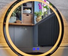 LED Bathroom Mirror Black Frame Demister 60cm