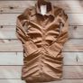 Zara Brown Ruched Shirt Dress Image 3