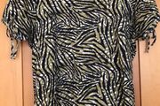 Ladies Navy &amp; Khaki Cotton Top by Encuentro