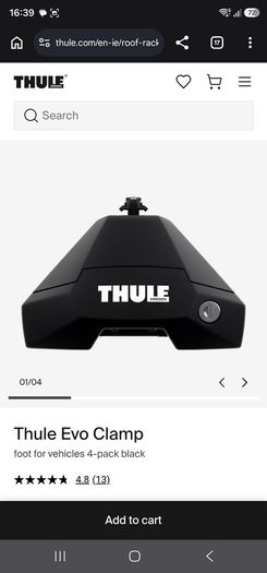 Thule Kit 145100 & Thule Evo Clamp 710500