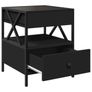 Bedside Table with Infinity LED Black Image 7