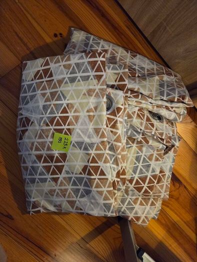 Harry Corry Geometric Lined Eyelet Curtains 2 Matching Pairs