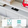 4FT6 Double Bed Frame with LED Lights and Charging Station, Heavy Duty Metal Platform Upholstered Bed frame with Storage Fabric Headboard,Metal Slats Support,Mattress Foundation (White) Image 5