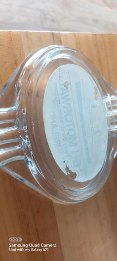 B + I motorway car ferry service to and from Ireland ,glass ashtray,,a slight little chip ,underneath one edge ,,very small,see pictures for condition,,price includes post to anywhere in ireland,,thank you, take as is
