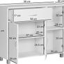 Sideboard White With 3 Doors 1 Drawer Cabinet Image 3