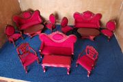 Victorian style dolls house furniture - sofa sets - mahogany