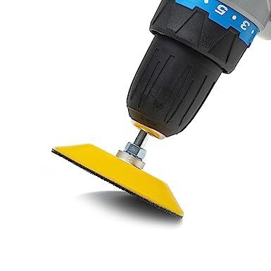 GLASS POLISH 12004 | Hook and Loop Backing Pad, Spindle Pad for Drill | Thread M6 with Universal Drill Attachment | 75 mm