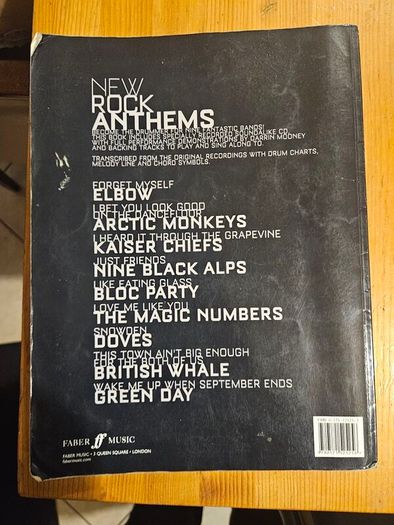 New Rock Anthems Drums. Complete With Cd. Large Volume Paperback In Good Condition.  See Photos For Same.
