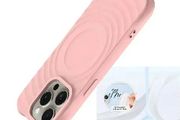 For Apple iPhone 15 Ripple Liquid Silicon With Magsafe Case Pink