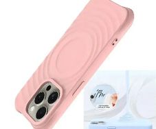 For Apple iPhone 15 Ripple Liquid Silicon With Magsafe Case Pink