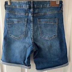 New Encuentro Mid Blue Denim Stretch Shorts - Size 10/12 / EU38
