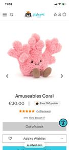 New JELLYCAT Amuseable Coral