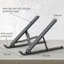 Adjustable Laptop Riser ABS Silicone Foldable Lap Desk Portable Computer Holder, Ventilated Cooling Notebook Stand for 10 15.6 Laptops,Tablet-Black Image 3