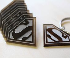 Personalised Custom Waterproof Logo SuperMan Keychain Keyrings Acrylic Gift Laser Engrave