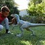 Jurassic World Large Dinosaur Toy, Super Colossal Velociraptor Blue Action Figure 3.5 Feet Long with Eating Feature Image 3