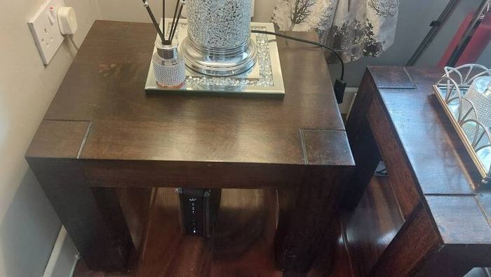 solid oak cabinet/sideboard  coffee table and side tables  for sale
