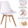 Set of 4 Dining Room Chairs with Solid Beech Leg, Retro Design Padded Chairs, Kitchen Chairs, Wood Image 6