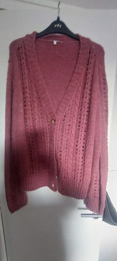 pink knitted cardigan size large from next
