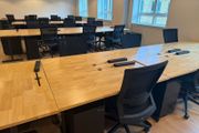 Solid Wood Desks wih Black Steel Legs