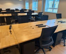 Solid Wood Desks wih Black Steel Legs