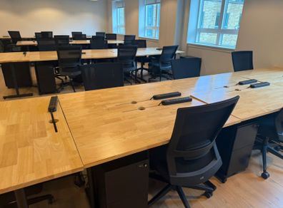 Solid Wood Desks wih Black Steel Legs
