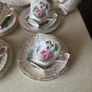 1930's Delphine Bone China 15 Puece Teaset with pale pink inside Image 7