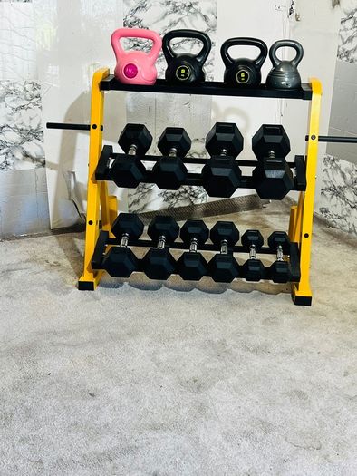 Dumbbells Kettlebels With Stand