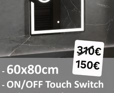 LED Bathroom Mirror 60x80cm Antifog