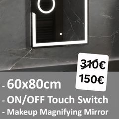 LED Bathroom Mirror 60x80cm Antifog