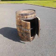 Whiskey barrel drinks cabinet