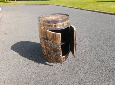 Whiskey barrel drinks cabinet