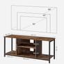 TV Cabinet, TV Stand, TV Shelf, Lowboard with Open Compartments, for Living Room, Entertainment Room, for TVs up to 55 inches, Industrial Design, Vintage Brown/Black Image 4