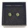 Vintage Natural Peridot On Sterling Silver Earrings Image 10