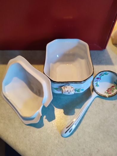 Vintage bridgwood Indian tree Gravy boat or soup tureen with Ladle