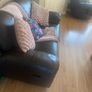 2+3 seater chocolate brown real leather recliner Image 2