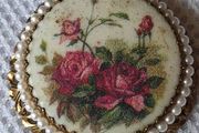 Vintage Sugared glass brooch