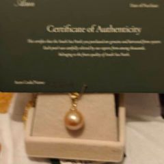 Genuine Golden South Sea Pearl Pendant Boxed with Certificate