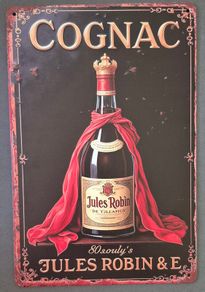 Vintage Style  Metal Sign. French cognac advertisement.
