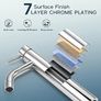 Tall Basin Taps - Chrome Mono Vessel Sink Tap for Bathroom Vanity Sink, Single Lever High Rise Basin Mixer Tap for Cloakroom and Washroom Image 7
