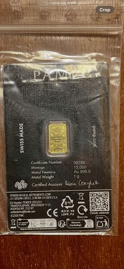 1 gram gold bar