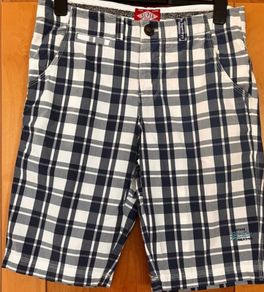Size M Mens Navy Check Shorts by Superdry